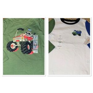 Garanimals Toddler Boys Size 3T New NWT 2 Long Sleeve Shirts Dump Truck Raccoon